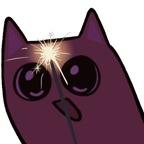 animated emote of a face in the dark with big eyes swirling around a sparkler that lights up their face as it passes by in a figure of 8 shape.