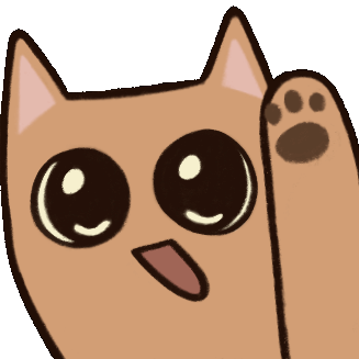animated emote of a beige cat with big round sparkly eyes waving one paw infront of it's face. it has an excited look on it's face.